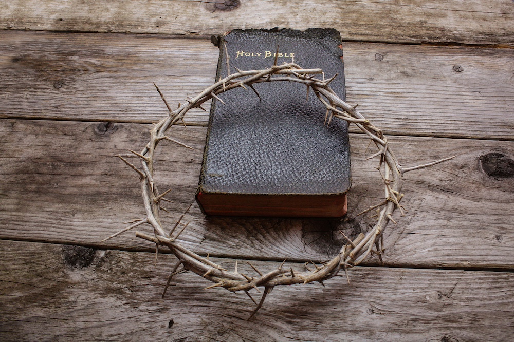 Bible and crown of thorns